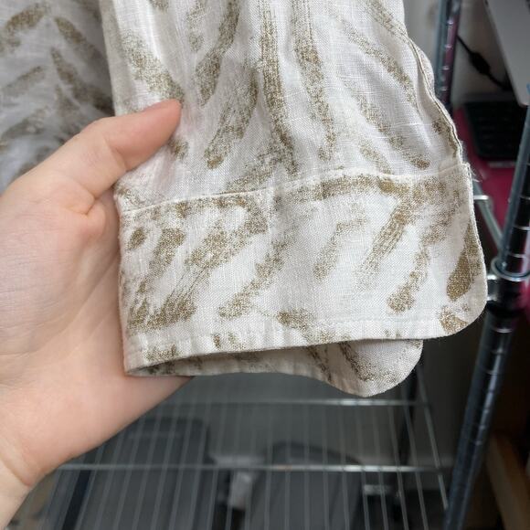 Lauren Ralph Lauren Women's 100% Linen Button Up Blouse Size M Lagenlook Neutral - Picture 9 of 11